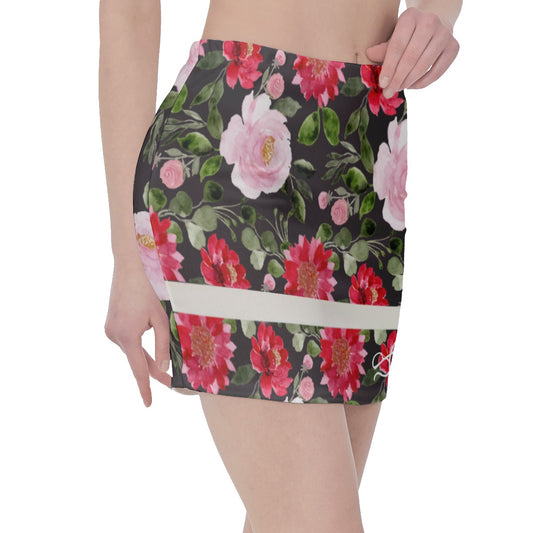 SAC Red Roses Hip Skirt