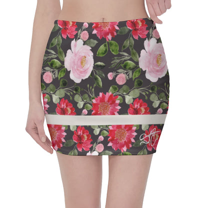 SAC Red Roses Hip Skirt