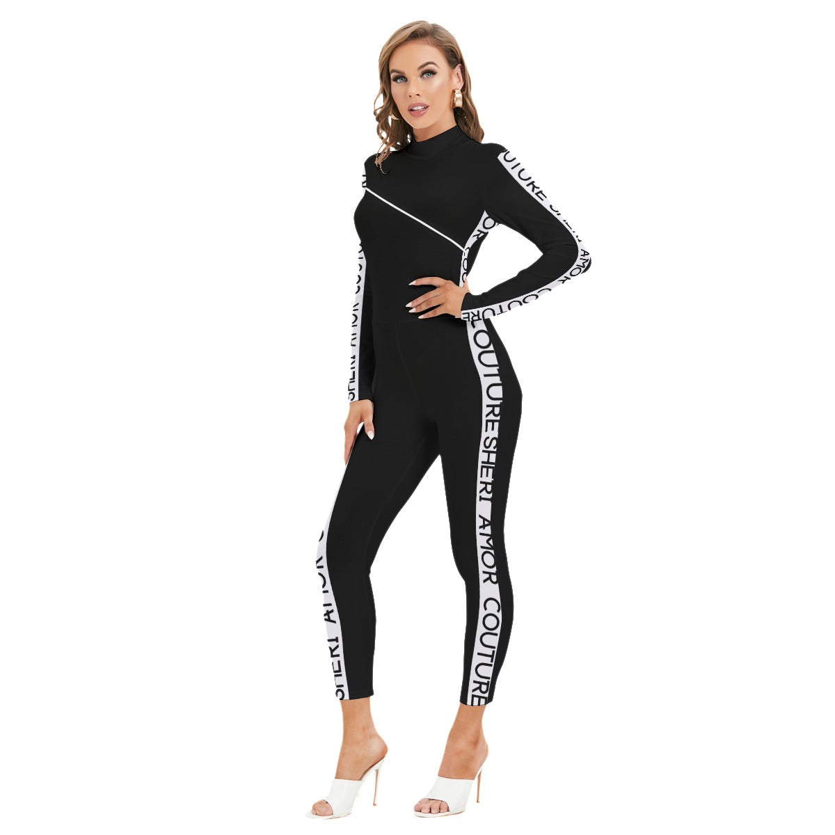 SAC'D like a Glove Women's Long-sleeved High-neck Jumpsuit With Zipper