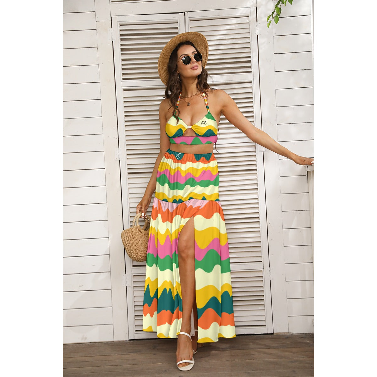 SAC Rainbow Road Tie Back Wrap Dress