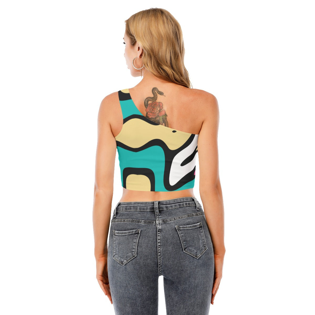 SAC Grizzly One-Shoulder Cropped Top