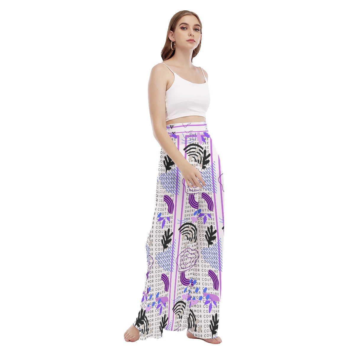 SAC Apache Purple High Waist Wide Leg Trousers