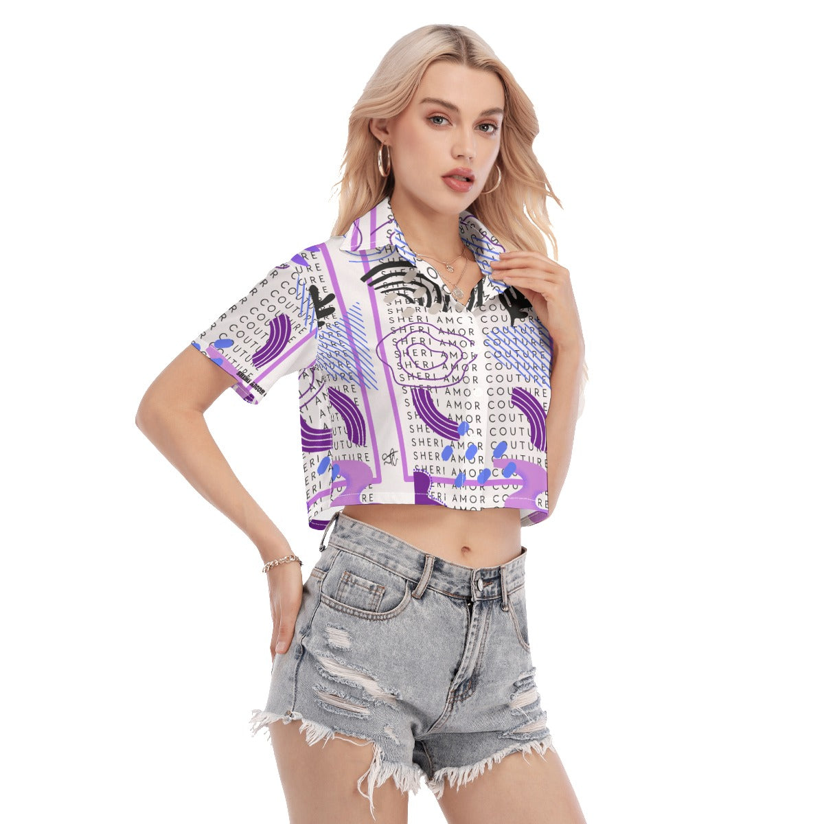 SAC Apache Purple Cropped Shirt