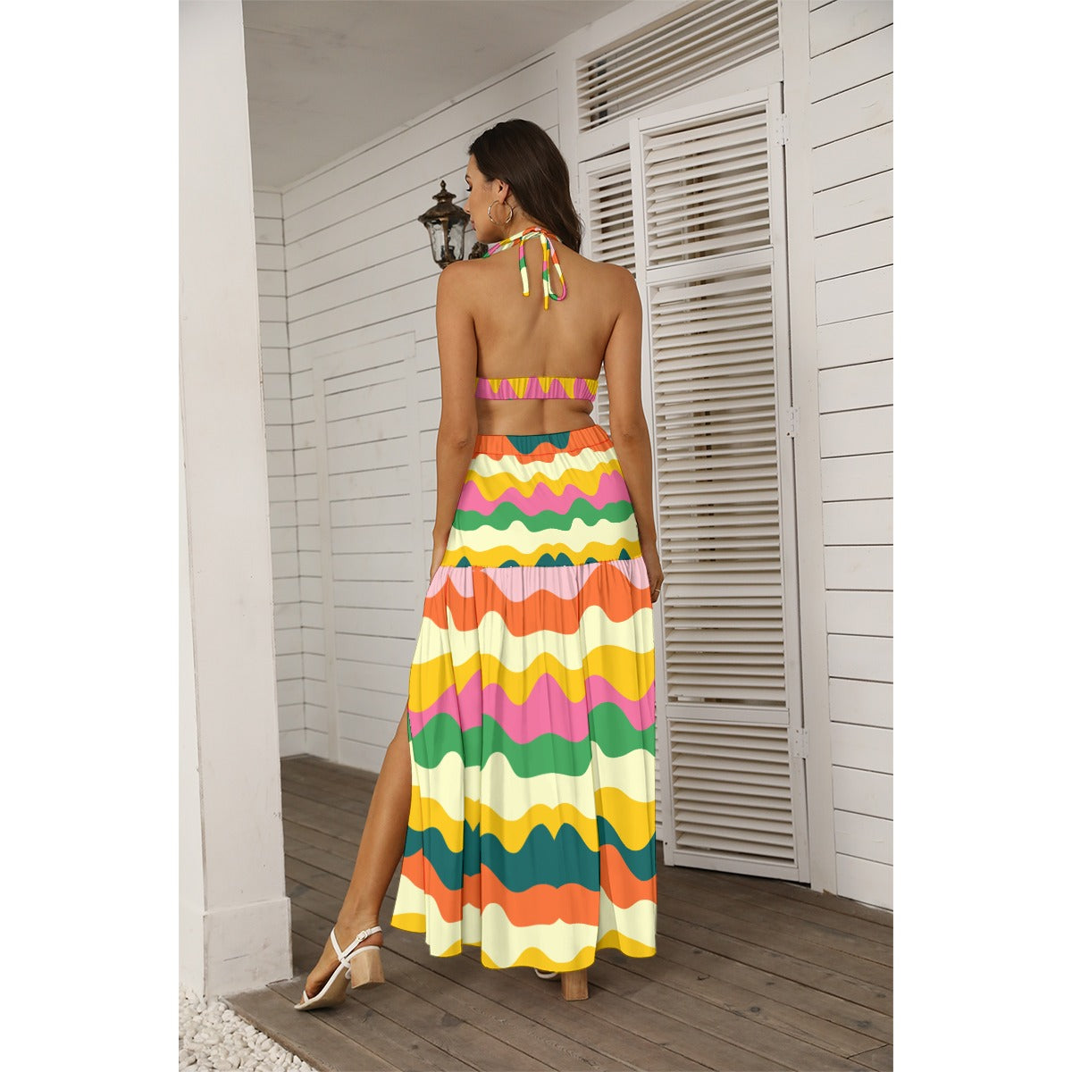 SAC Rainbow Road Tie Back Wrap Dress