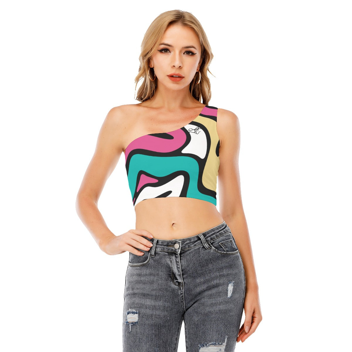 SAC Grizzly One-Shoulder Cropped Top